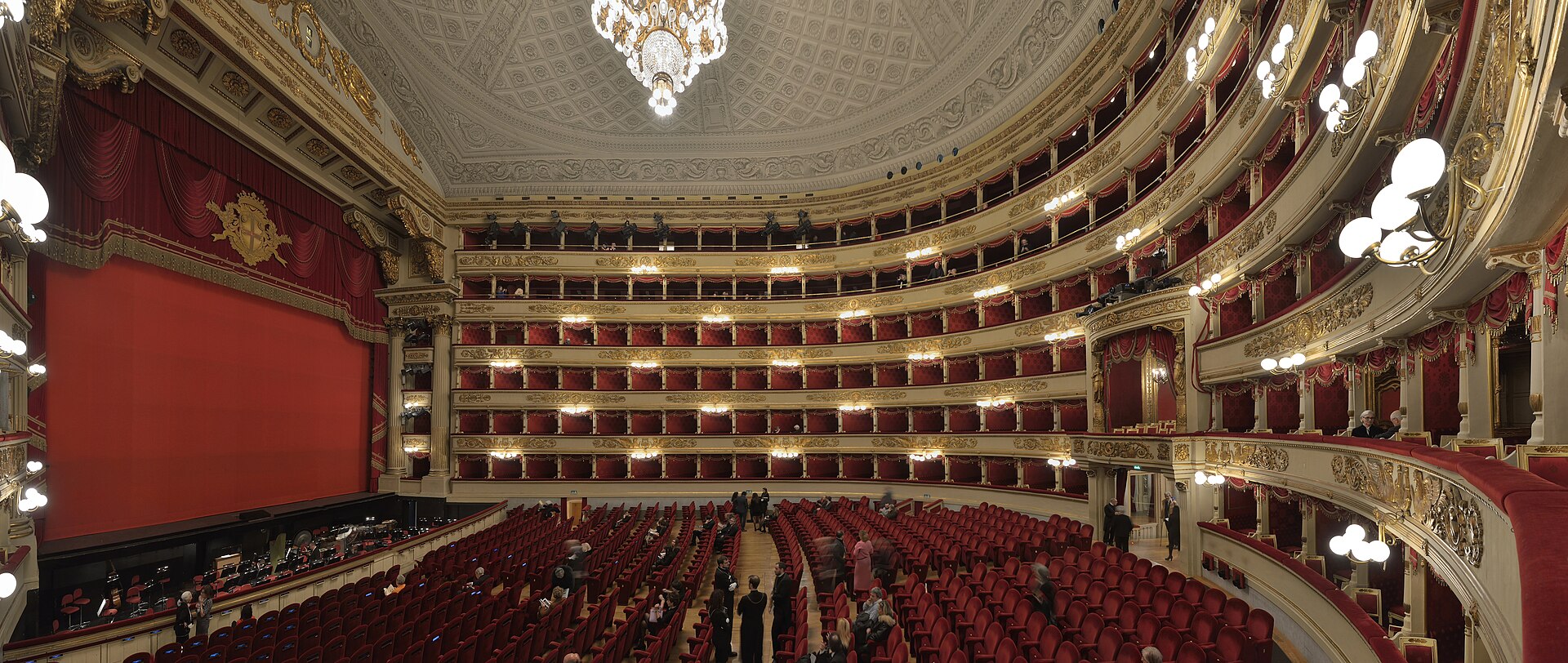 Salongen och logerna i operahuset Teatro alla Scala